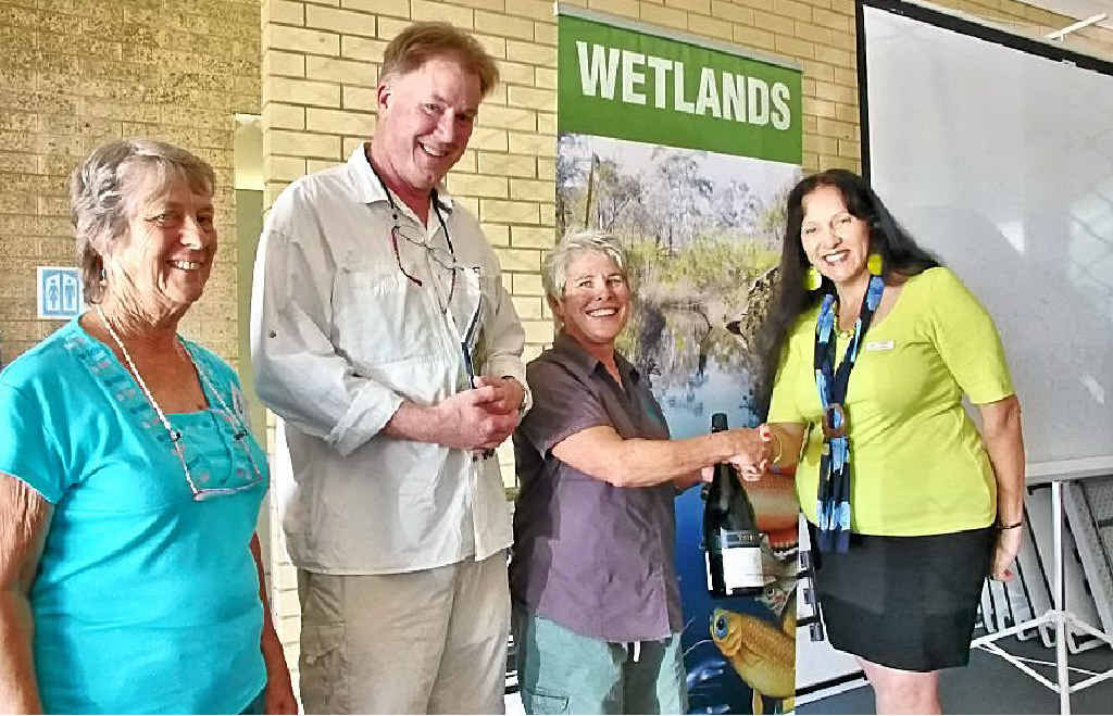 Cooloola Residents and Friends’ member Pam Graham (left), author Robert Whyte, Cooloola Coastcare’s Maree Prior and Gympie Regional councillor Julie Walker. Cooloola Residents and Friends’ member Pam Graham (left), author Robert Whyte, Cooloola Coastcare’s Maree Prior and Gympie Regional councillor Julie Walker.